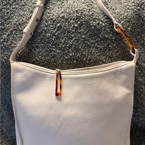 Classiques Entier Cream Shoulder Bag with Tortoise Accents